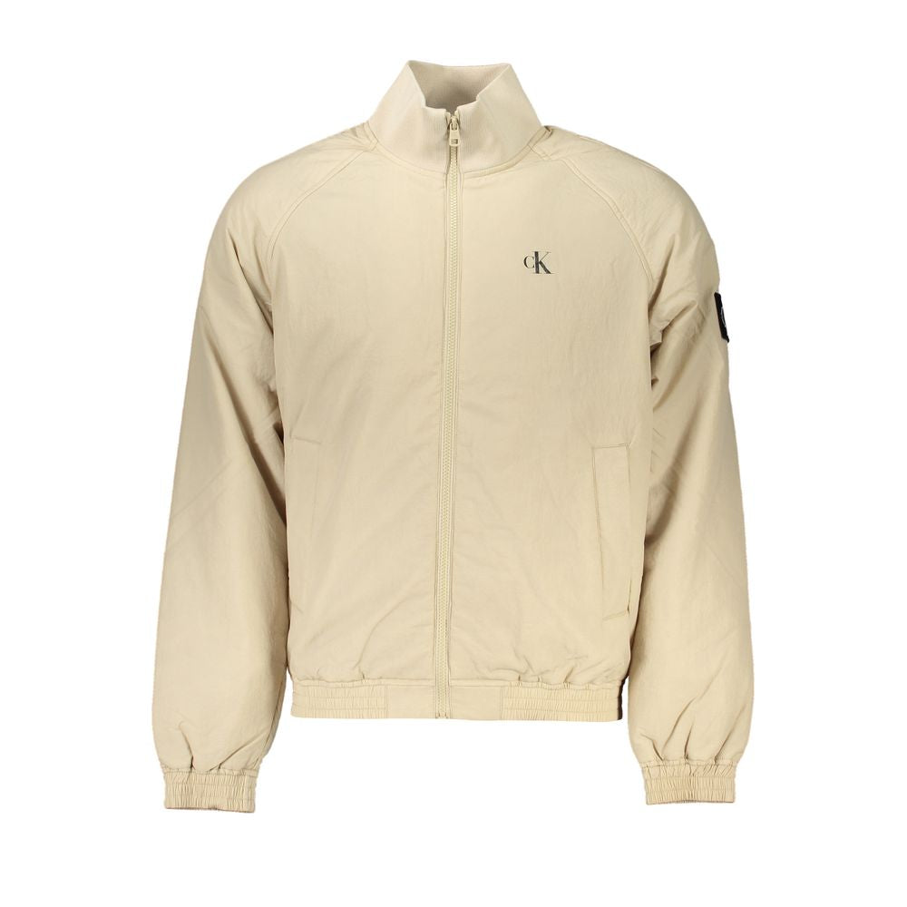 Chaqueta de diseño beige de manga larga
