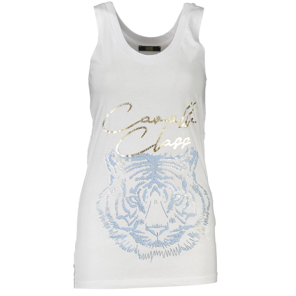 Top blanco de algodón para mujer