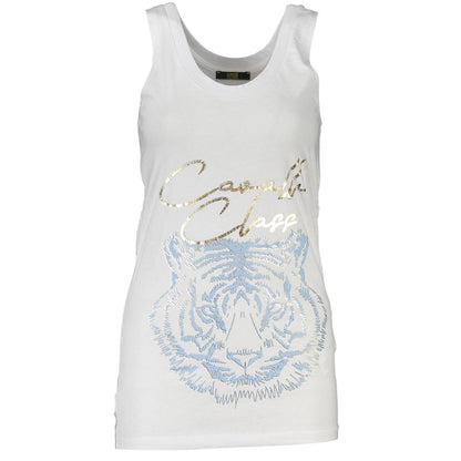 Top blanco de algodón para mujer