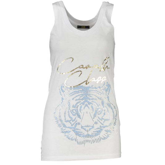 Top blanco de algodón para mujer