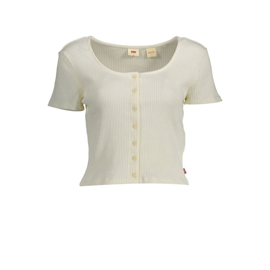 Top blanco de algodón para mujer