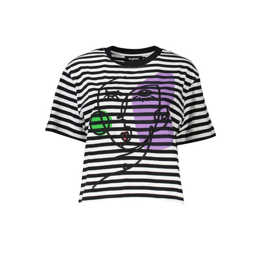 Camiseta negra de algodón para mujer