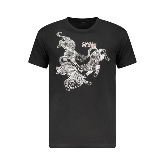 Camiseta negra de algodón para hombre