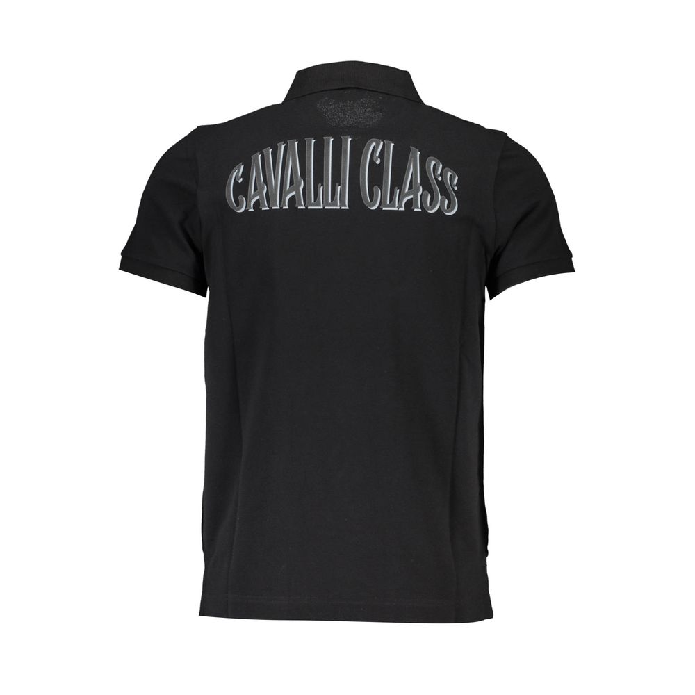 Black Cotton Men Polo Shirt