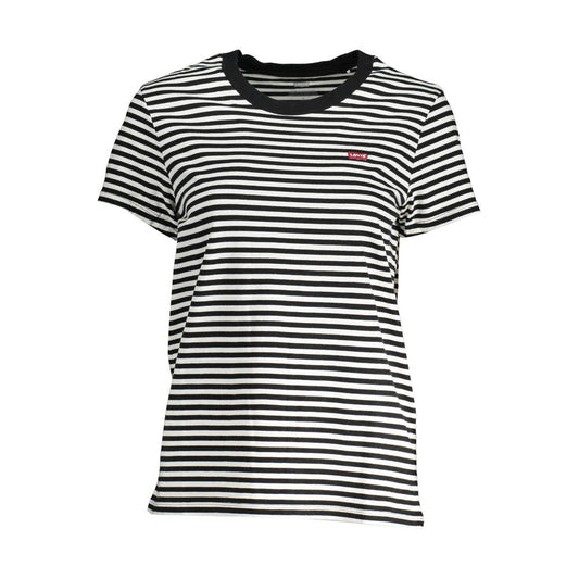 Camiseta negra de algodón para mujer