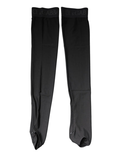 Black Viscose Stretch Over Calf Stockings Socks