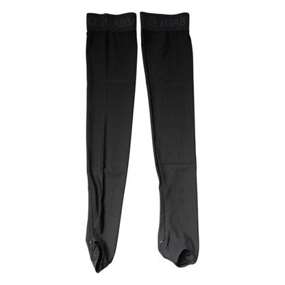 Black Viscose Stretch Over Calf Stockings Socks