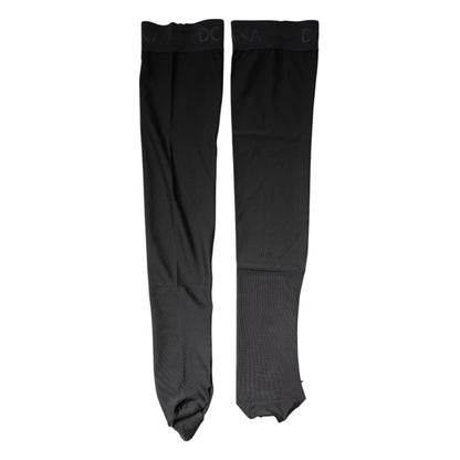 Black Viscose Stretch Over Calf Stockings Socks