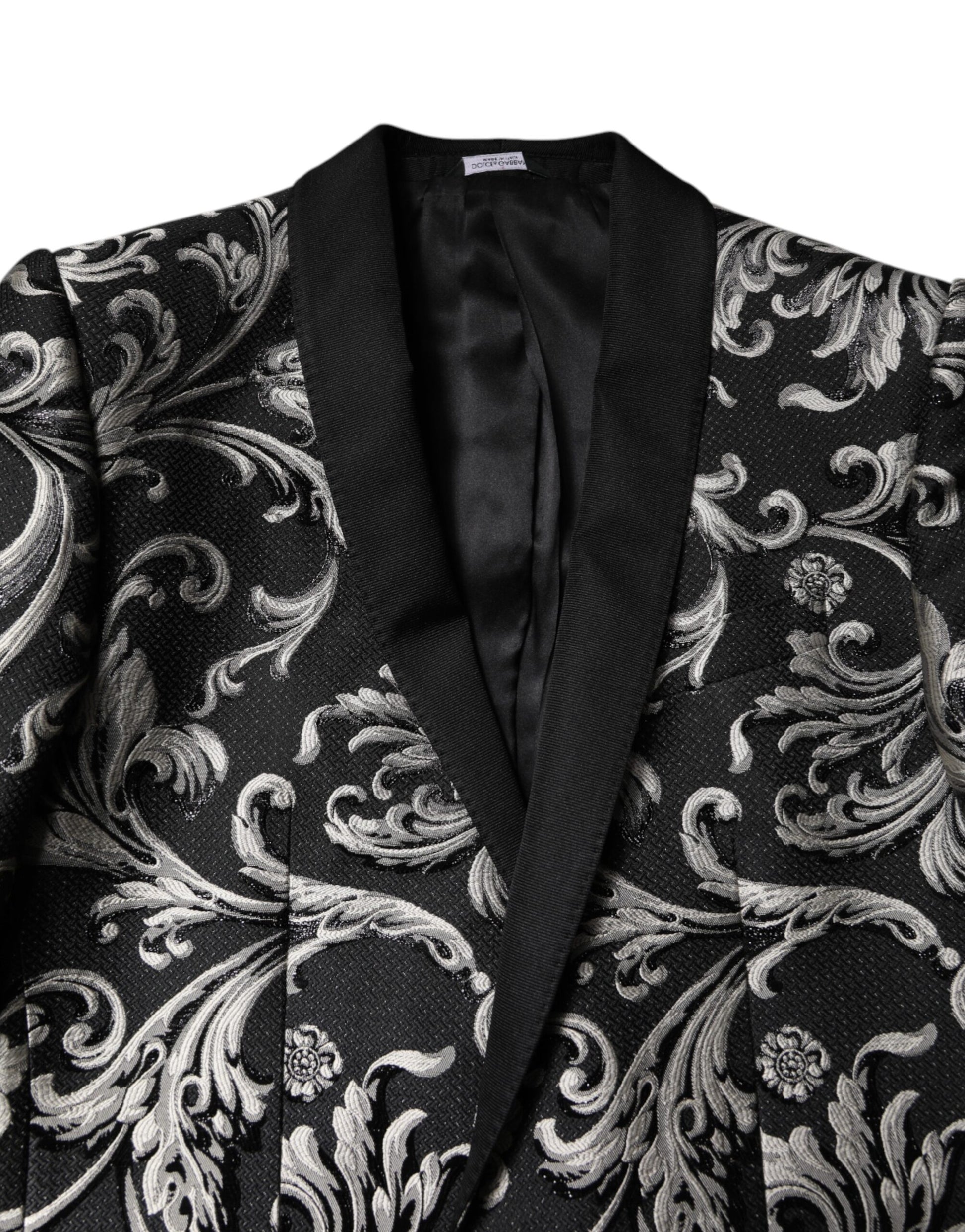 Black Gray MARTINI Jacquard Men 3 Piece Suit