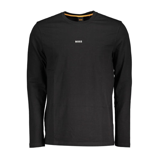 Camiseta negra de algodón para hombre