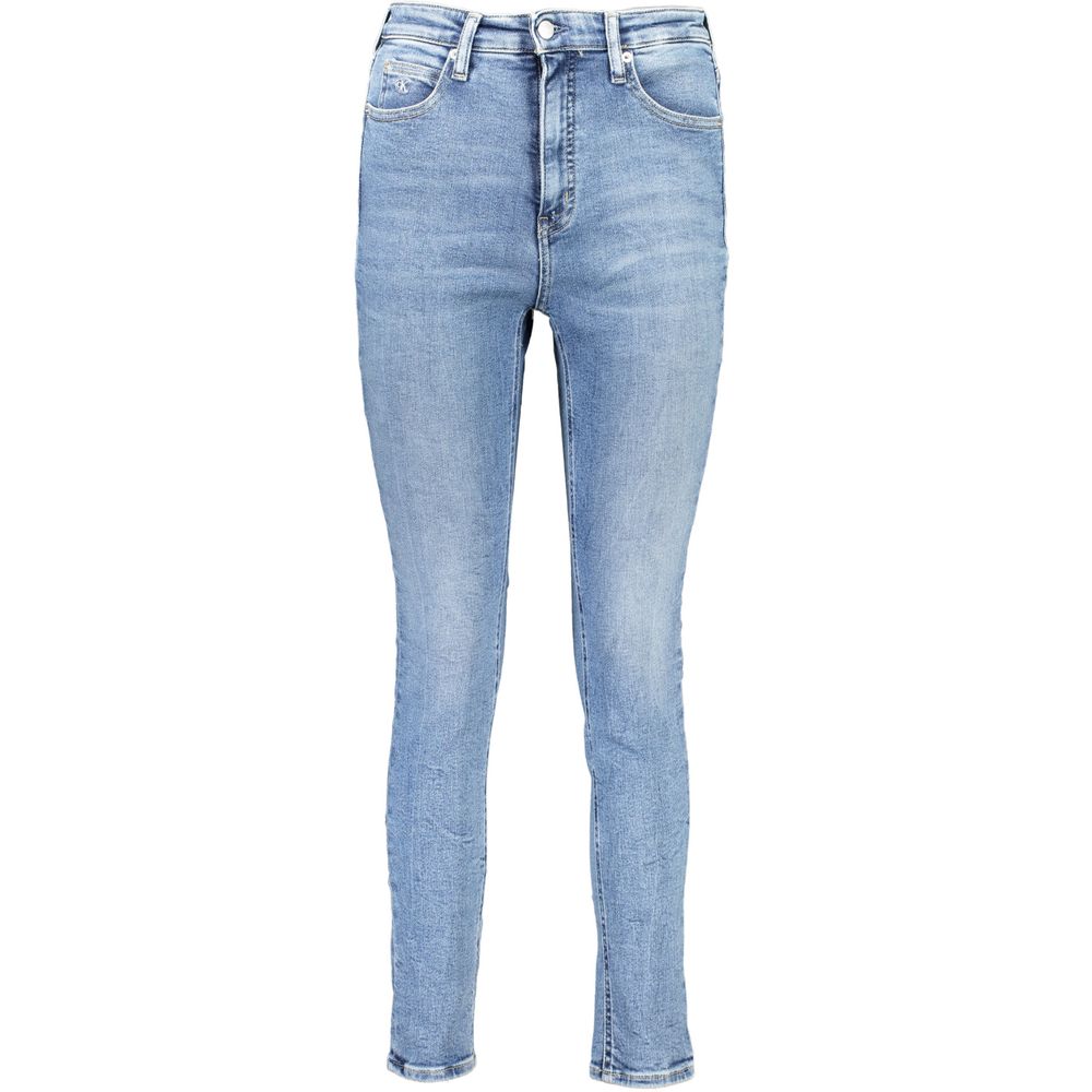 Blue Cotton Women High Rise Skinny Jean
