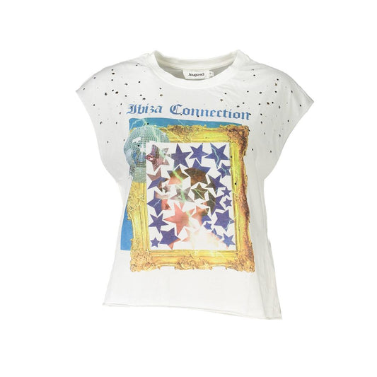 White Cotton Women TShirt