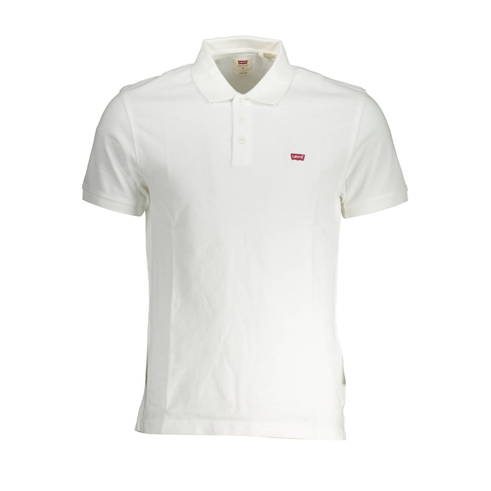 Polo blanco de algodón para hombre