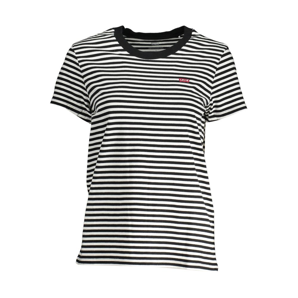 Camiseta negra de algodón para mujer