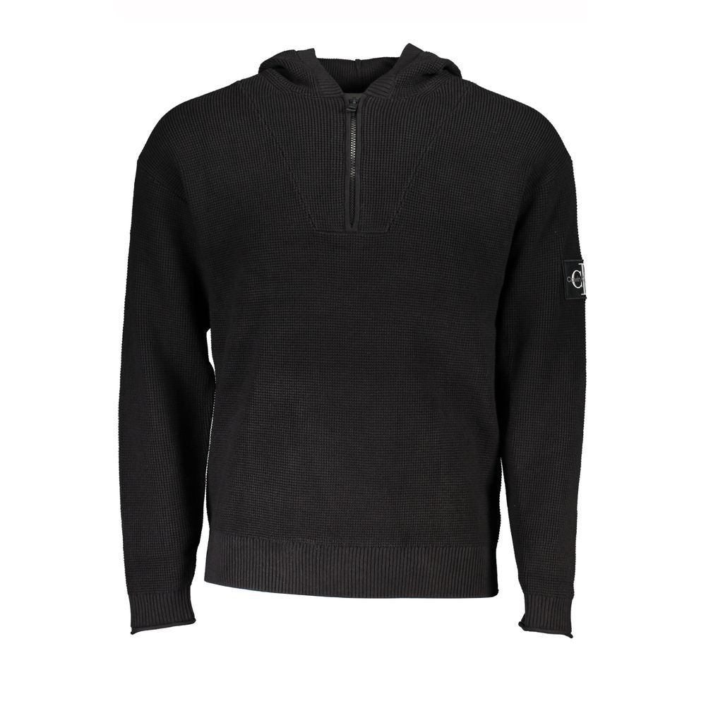 Elegante jersey de algodón con capucha y detalle de logotipo