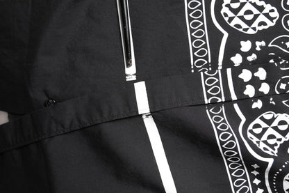 Black White Bandana Cotton Formal Dress Shirt