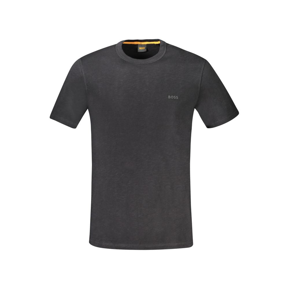 Camiseta negra de algodón para hombre