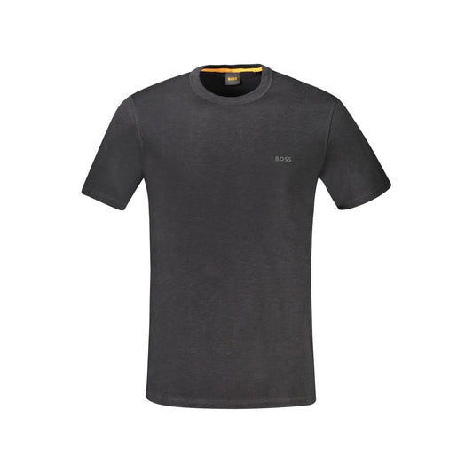 Camiseta negra de algodón para hombre