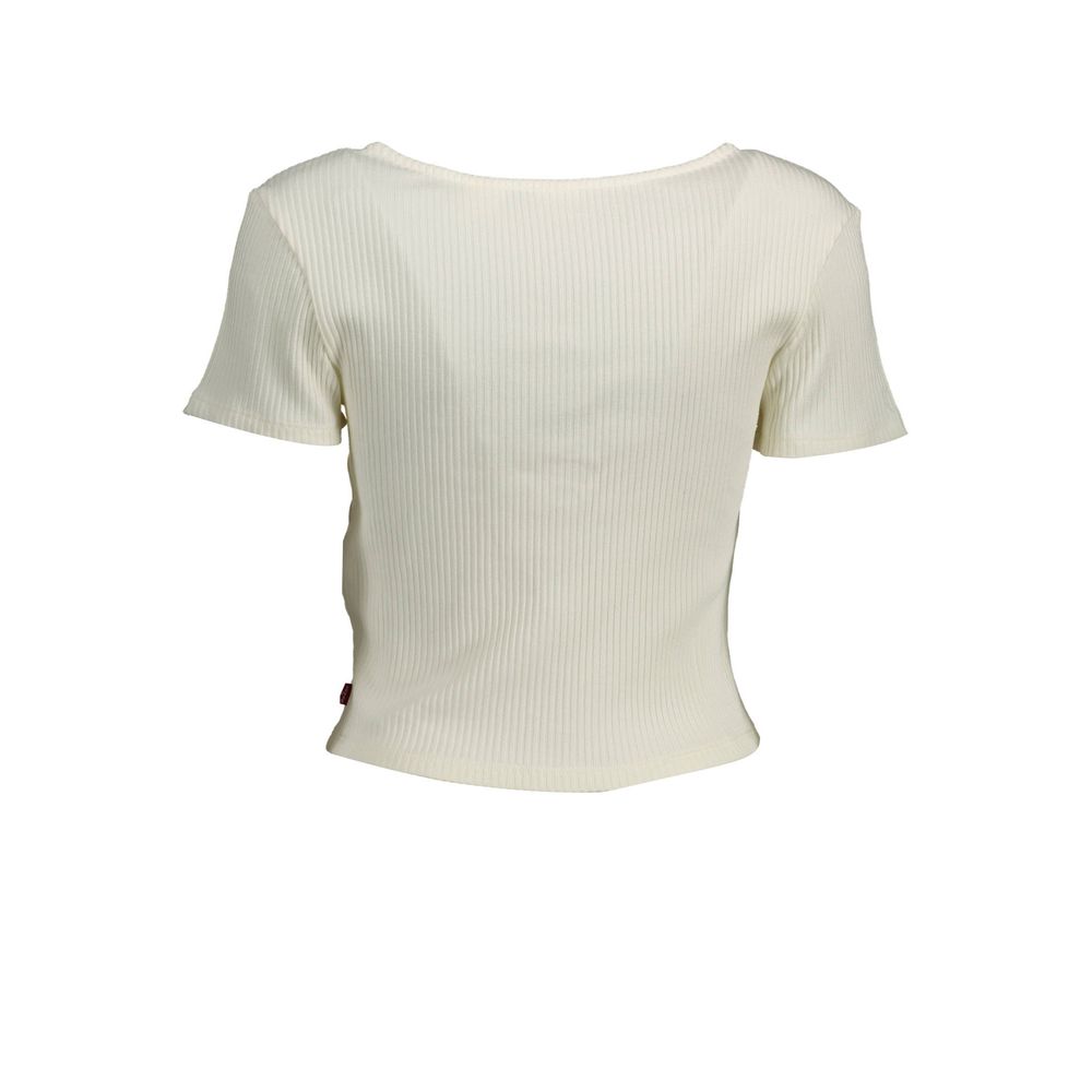 White Cotton Women T-Shirt