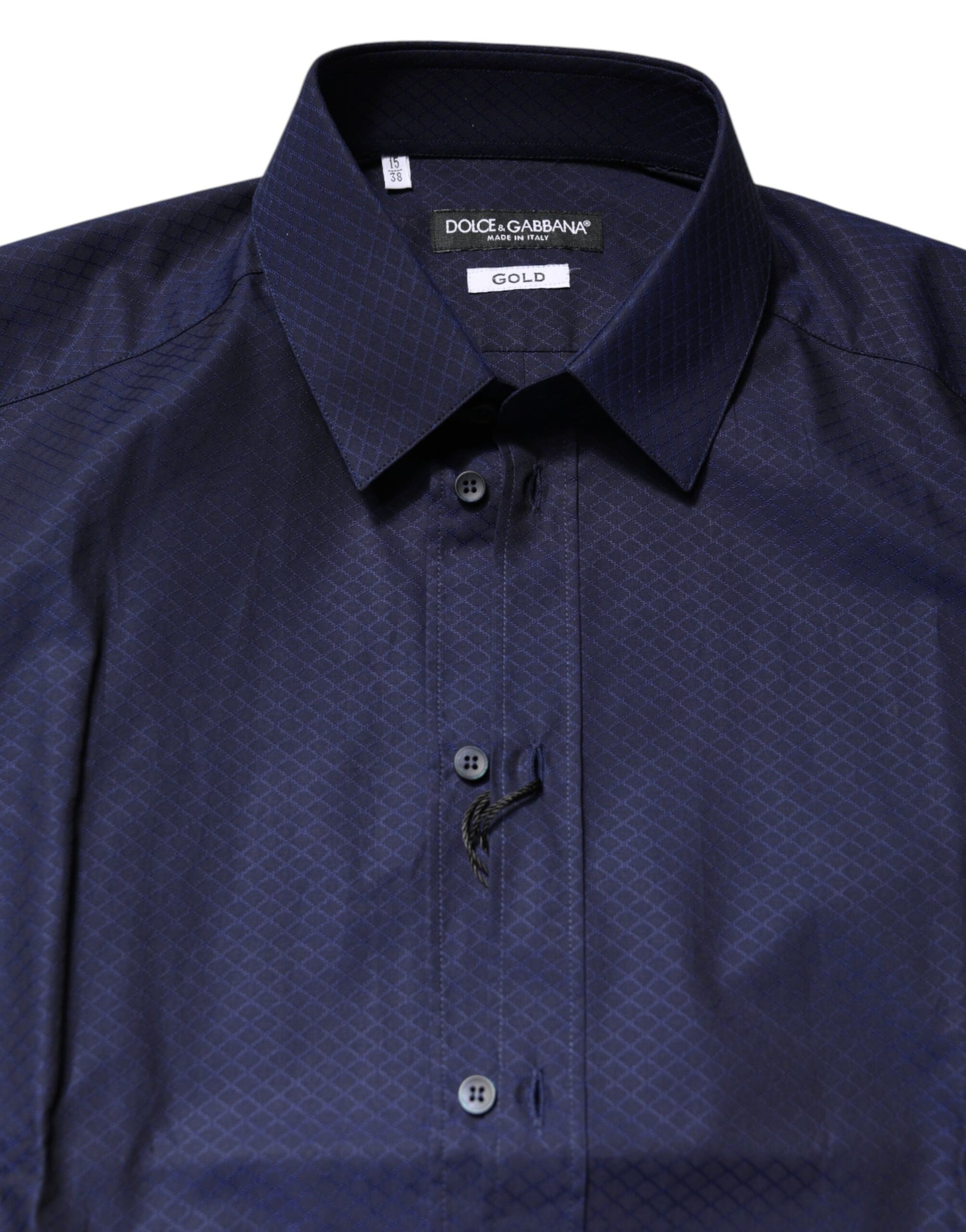 Blue GOLD Cotton Long Sleeves Men Dress Shirt