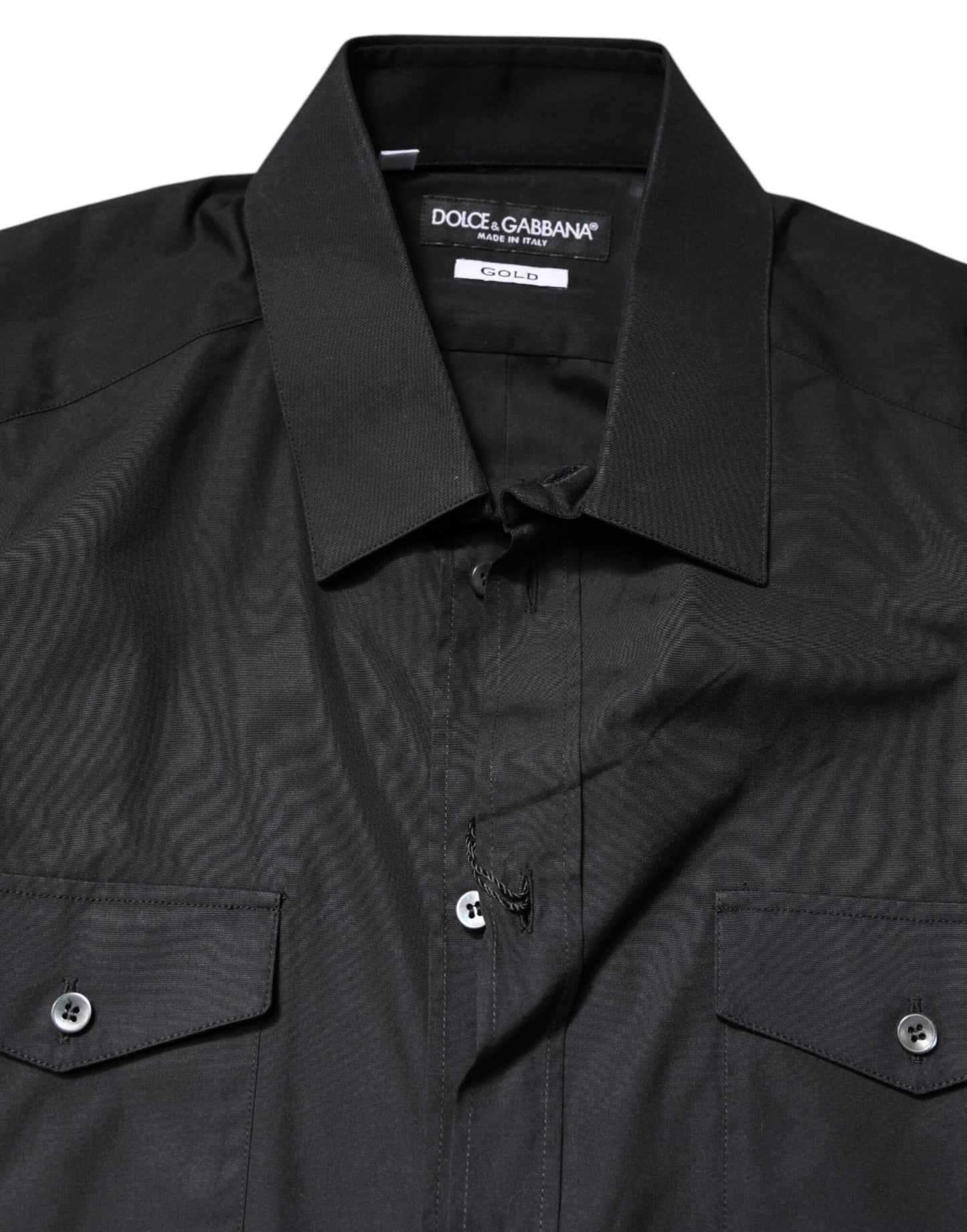 Black Short Sleeves Cotton GOLD Casual Shirt