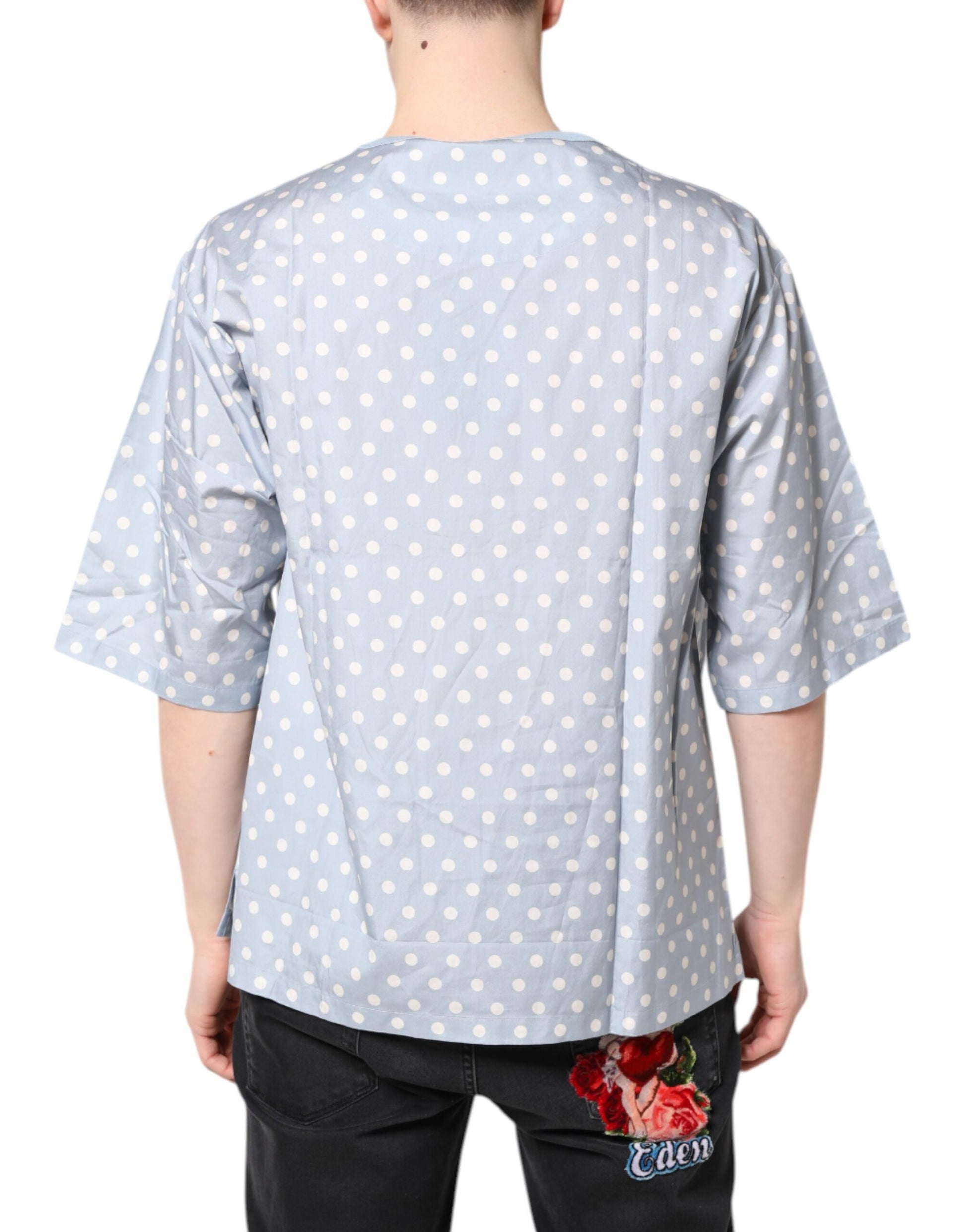 Light Blue Graphic Print Short Sleeve T-shirt