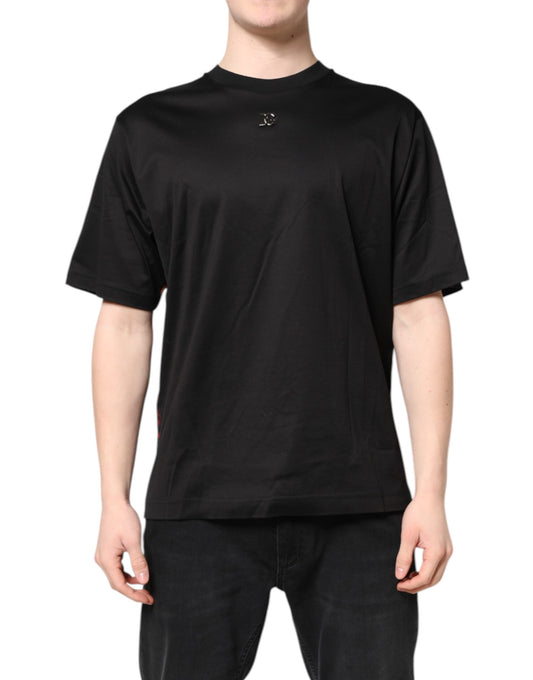 Black Graphic Print Back Short Sleeve T-shirt