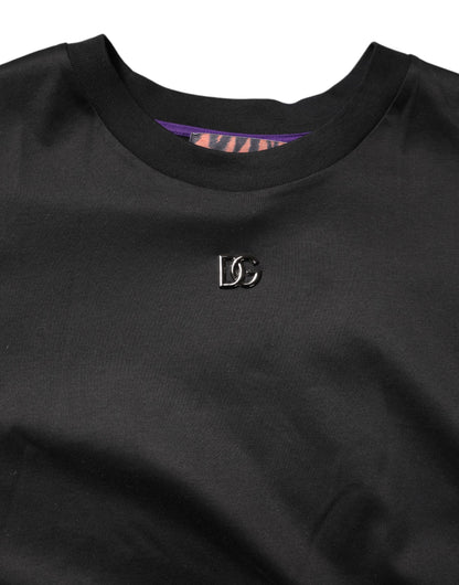 Black Graphic Print Back Short Sleeve T-shirt