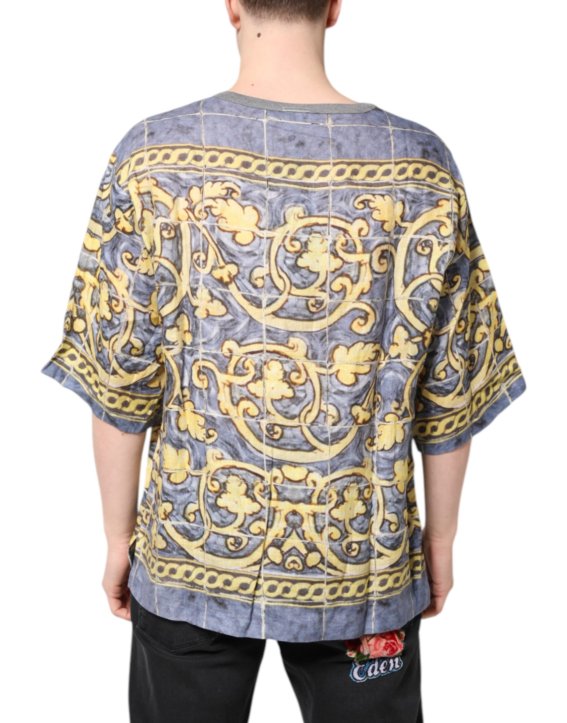 Multicolor Religious Print Round Neck T-shirt