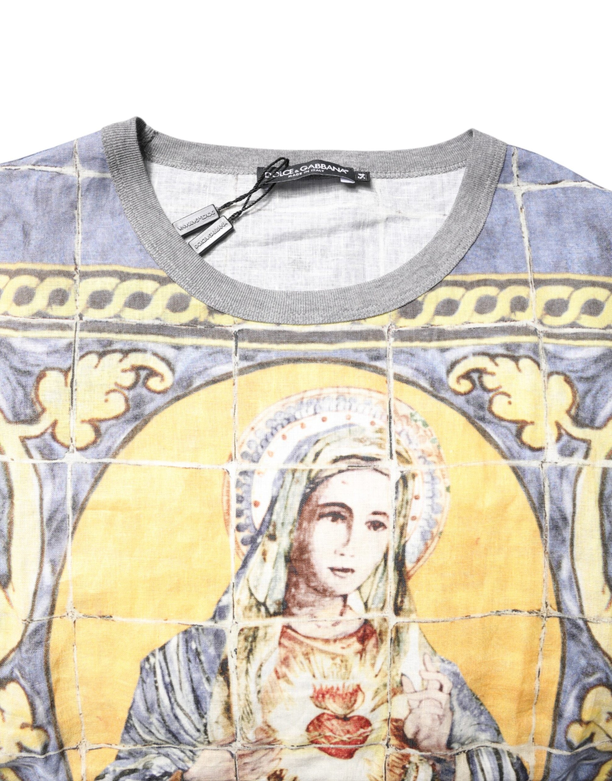 Multicolor Religious Print Round Neck T-shirt