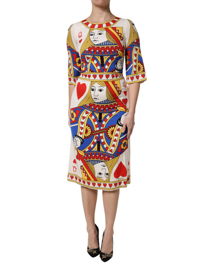 White Queen Of Heart Short Sleeve Midi Dress