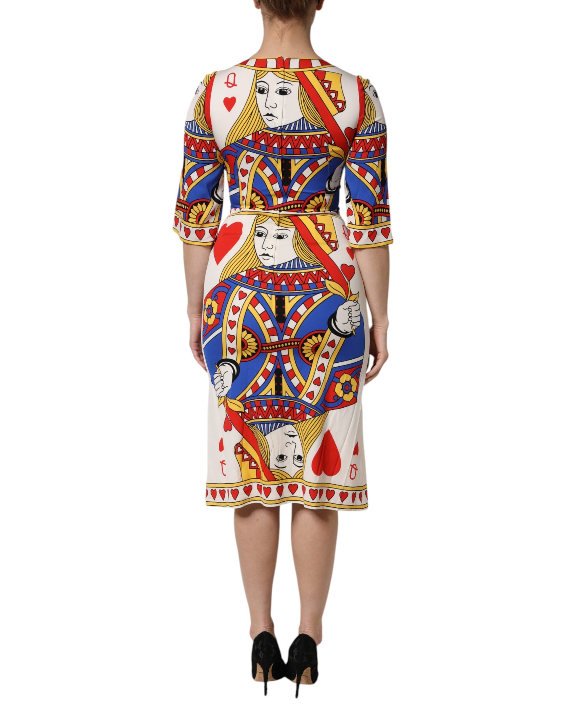 White Queen Of Heart Short Sleeve Midi Dress