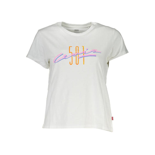 Camiseta blanca de algodón para mujer