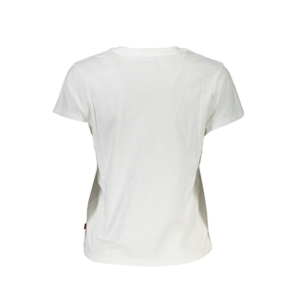 Camiseta blanca de algodón para mujer