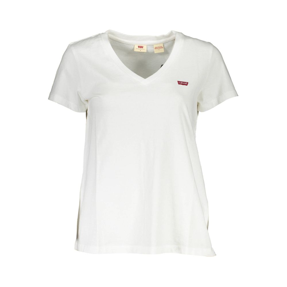 Camiseta blanca de algodón para mujer