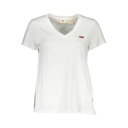 Camiseta blanca de algodón para mujer