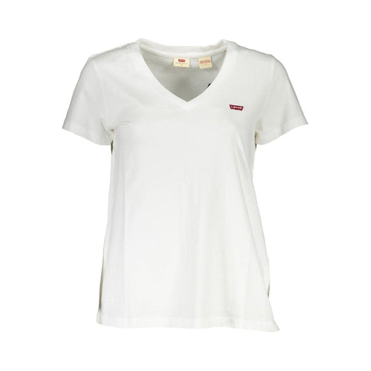 Camiseta blanca de algodón para mujer