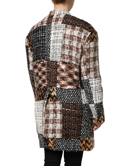 Multicolor Patchwork Button Down Jacket