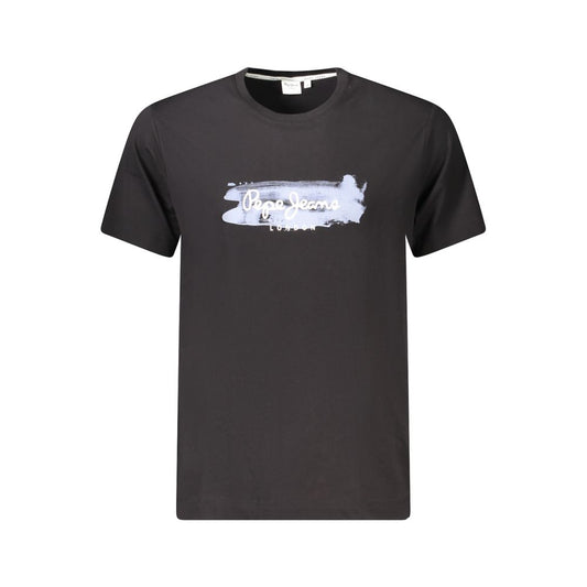 Camiseta negra de algodón para hombre