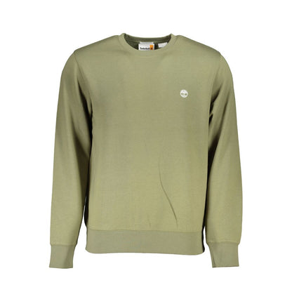 Sudadera clásica verde de forro polar con cuello redondo