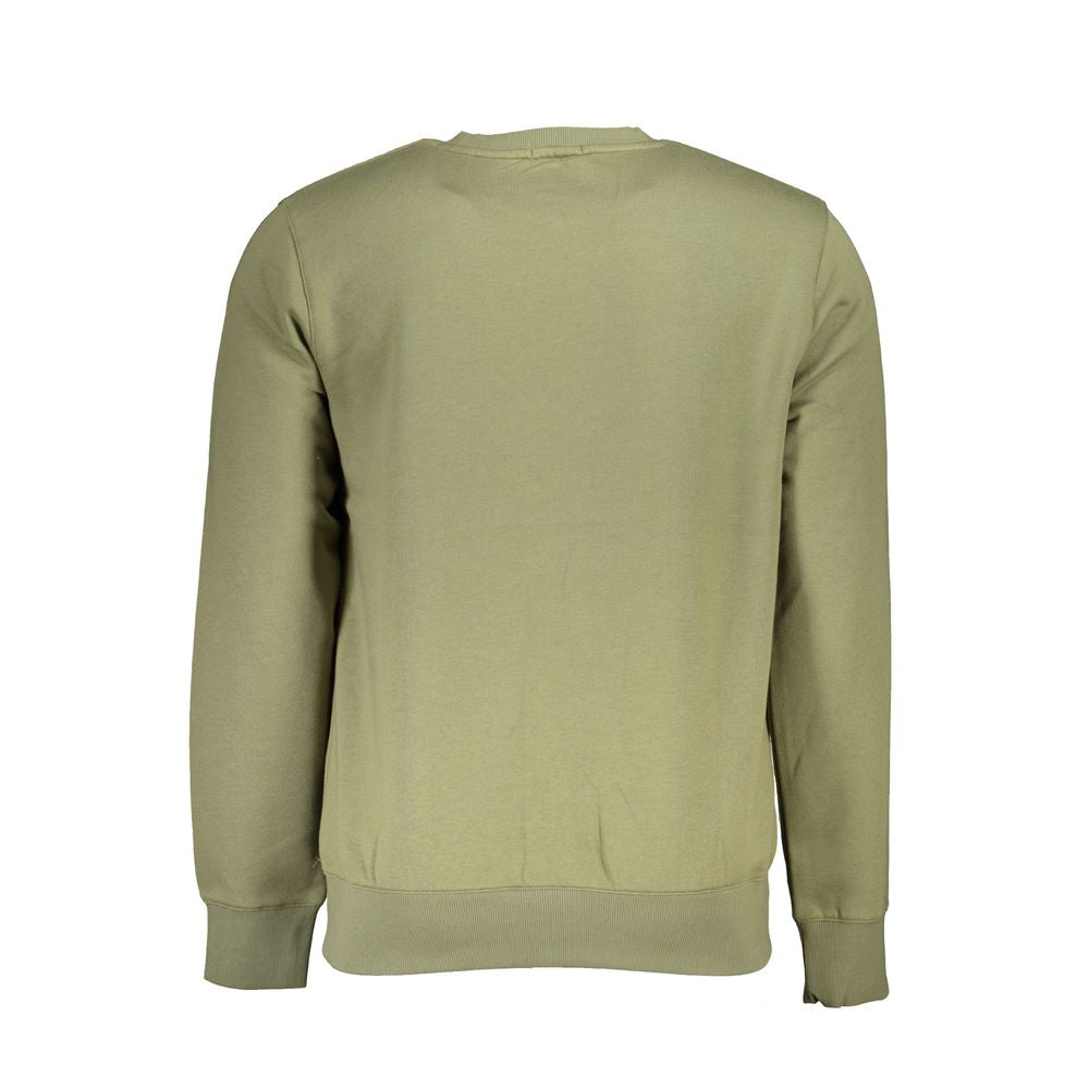 Sudadera clásica verde de forro polar con cuello redondo