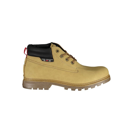 Botas de cordones beige con detalles en contraste
