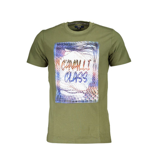 Camiseta verde de algodón para hombre