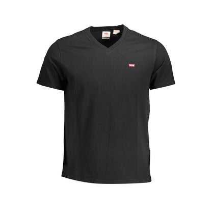 Camiseta negra de algodón para hombre