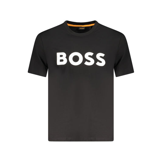 Camiseta negra de algodón para hombre