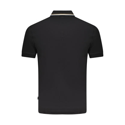 Black Cotton Men Polo Shirt