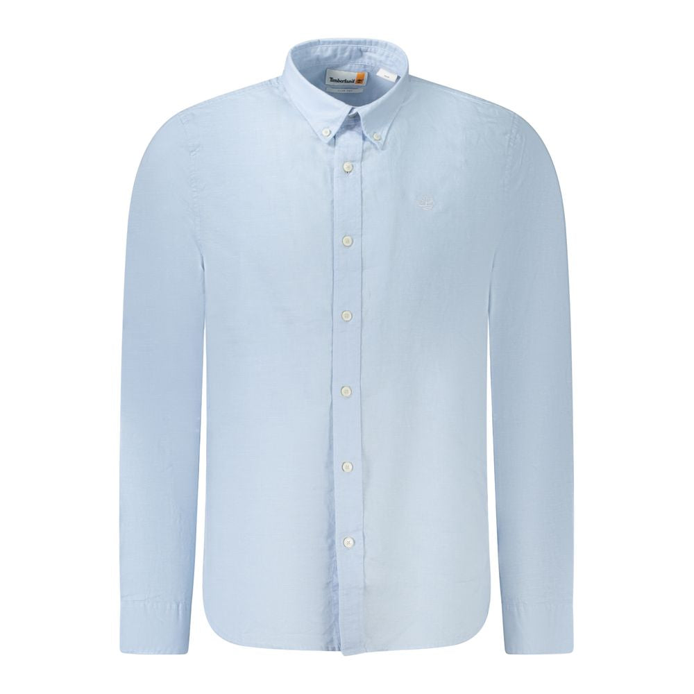 Camisa de algodón azul claro para hombre