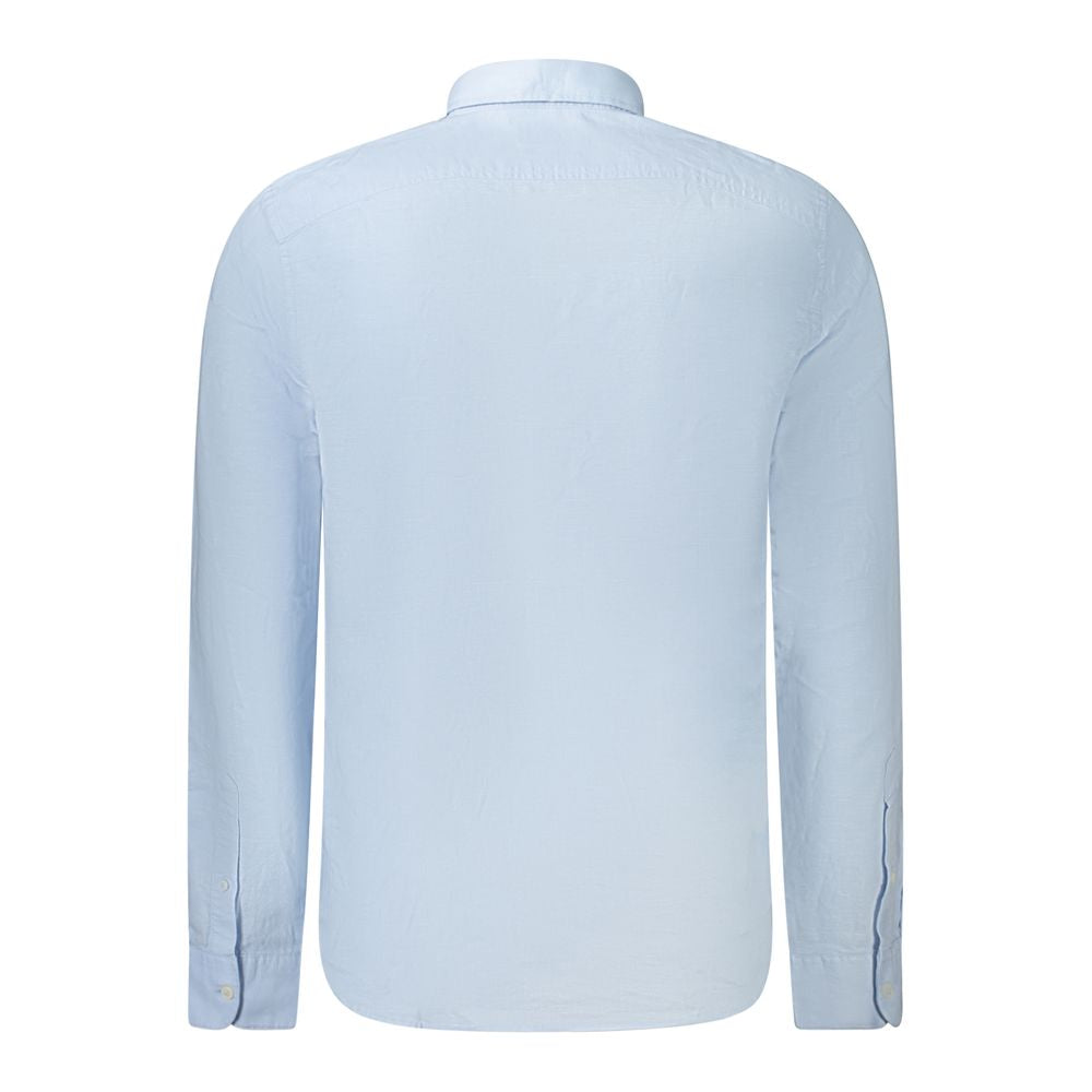 Camisa de algodón azul claro para hombre