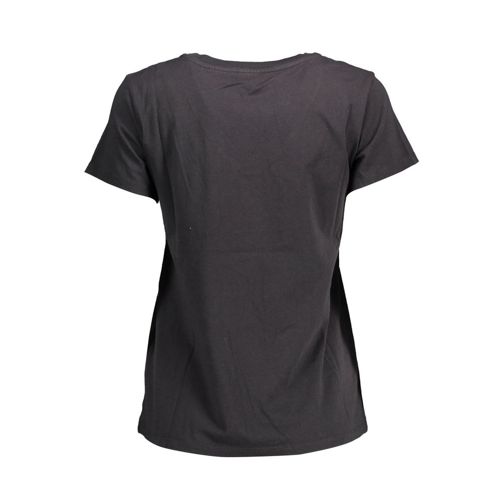 Camiseta negra de algodón para mujer