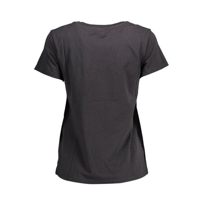 Camiseta negra de algodón para mujer